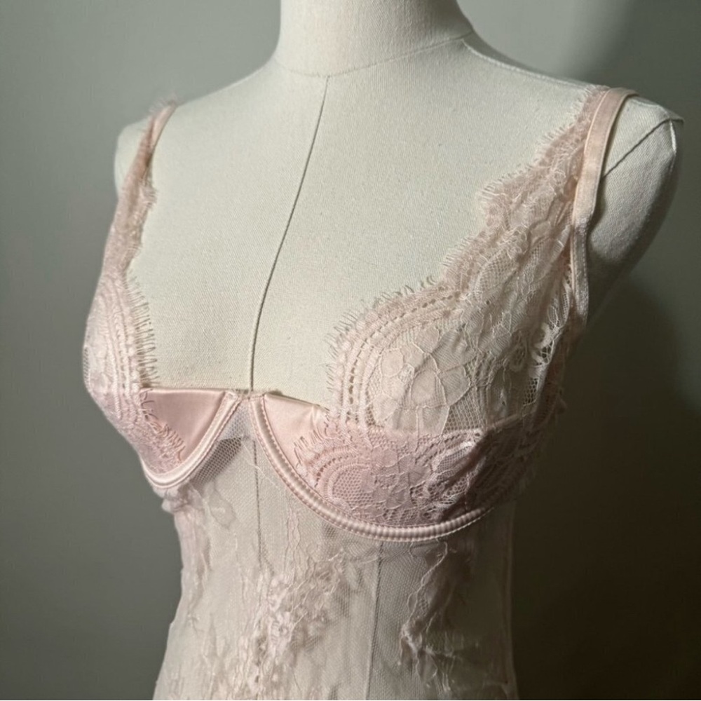 Oh la la Cheri baby pink babydoll lace chemise M